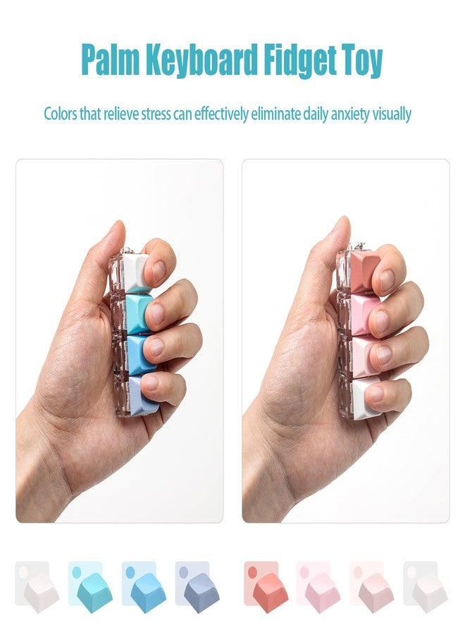 mintcaps Keyboard Fidget Toy, 2Pcs Keyboard Fidget Keychain Cound Fidget Toys Clicker Fidget Toy Stress Relief Keyboard Fidget Clicker - Image 4
